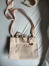 Juicy Couture Pink Embossed Logo Small Satchel Crossbody Strap w/ Charm