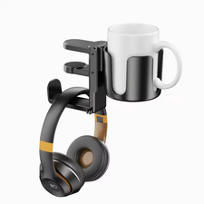 Under Desk Headphone Stand 360  Rotating Clip-on Supports Earphones Display Rack