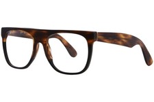 RetroSuperFuture Flat-Top-864 Eyeglasses Black/Striped Tobacco Full Rim 55mm