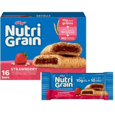 Kellogg's Nutri-Grain Strawberry Chewy Breakfast Bars, Made with 10g Whole Grain