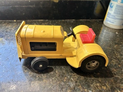 1963 Only Vintage Tonka Pressed Steel Baggage Tractor RARE Yellow Luggage