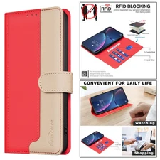 For Motorola G86 G75 G55 G34 G15 G05 Edge 60 40 E13 dual color wallet phone case