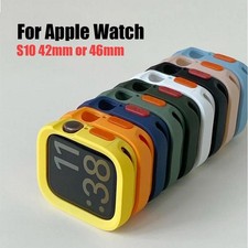 Bumper Soft Silicone Case for Apple Watch 10 9 8 7 6 Se 5 Anti-drop Matte Cover