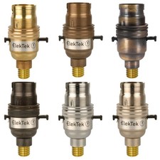 ElekTek B22 Bayonet BC Safety Switch Lamp Bulb Holder Socket Wood Mount UK Made