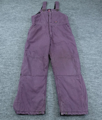Berne Overalls Womens Large Purple Double Knee Bib Duck Insulated Utility WB515