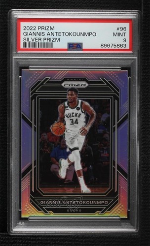 2022-23 Panini Prizm Silver Prizm Giannis Antetokounmpo #96 PSA 9 MINT 2g6