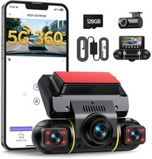 LAMTTO 4 Channel Dash Cam 360° Dash Camera HD 1080P 4 Lens Driving Recorder 128G