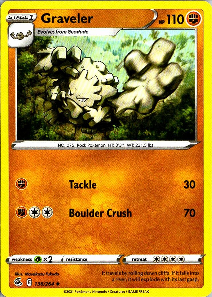 Graveler 136/264 Uncommon Fusion Strike Pokemon Near Mint