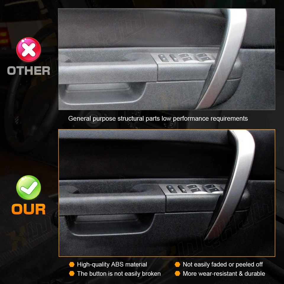 Interruptor de ventana delantera izquierda negro plateado 20922511 Silverado Sierra 2010-13 Foto 3 de 4