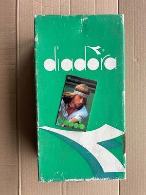 Vintage Diadora Borg Elite shoebox & Hang tag 80s casual terrace Made in Italy