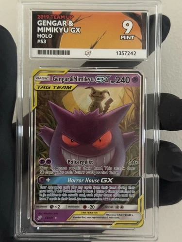 Pokemon Gengar Mimikyu GX 53/181 Ace 9 Potential Regrade ?