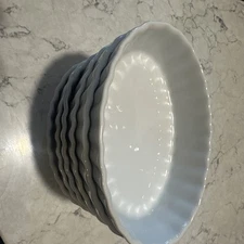 Harold Import Co (HIC) Creme Brulee Ceramic 5" in white (Set of 6)