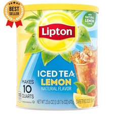 Lipton Lemon Iced Tea Mix Sweetened Makes 10 Quarts Refreshing Drink