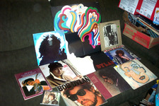 BOB DYLAN 7 LP LOT w S/T 1st LP, BLOOD ON THE TRACKS +MILTON GLASER POSTER more