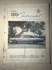 1968 Lincoln Continental Sales Brochure Original