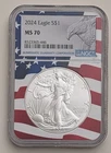 2024 SILVER EAGLE NGC MS70 FLAG CORE 1 OUNCE SILVER COIN SKU 8323365-446