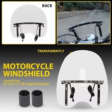 19"x17" Windshield Detachable For Harley Heritage Softail Fat Classic Boy FL