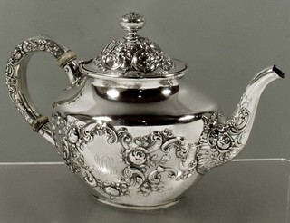 Gorham Sterling Silver Teapot c1920 FLUERY PATTERN
