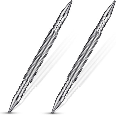 2 Pcs Spring Nail Set Tool 1/16 & 1/32 Inch Dual Head Nail Punch for Home Use