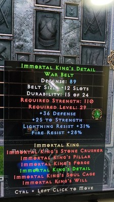 Diablo 2 Resurrected D2R Non Ladder RotW Immortal Kings Detail