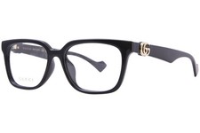 Gucci GG1537OK 001 Eyeglasses Women's Black Full Rim Rectangle Shape 55mm