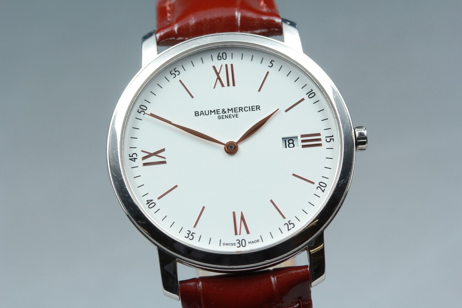 [N MINT in Boxed]  BAUME＆MERCIER Classima 65735 white Dial 40mm Date Men's watch image 3