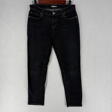 Eileen Fisher Jeans Womens 4 Black Organic Cotton Stretch Skinny Dark Wash