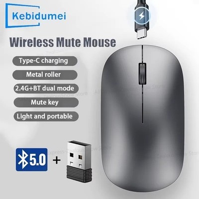 2.4G Wireless Keyboard and Mouse Combo Rechargeable Full Size Laptop Bluetooth 5