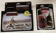 STAR WARS SPEEDER BIKE SCOUT TROOPER & GROGU & Moff Gideon  VINTAGE CollectioNEW