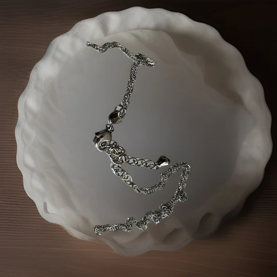 Collar colgante cadena plata de ley 925 estilo Art Deco nuevo circonita cúbica rosa joyería Foto 4 de 4