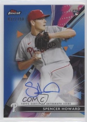 2021 Topps Finest Blue Refractor 37/150 Spencer Howard #FA-SH Rookie Auto RC y6z