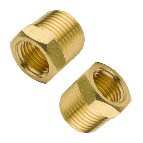 Legines Brass Pipe Fitting Hex Bushing, 3/8" NPT Male to 1/4" 3/8ร1/4, Gold