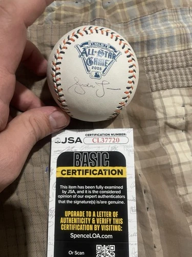 ANDRUW JONES AUTOGRAPHED SIGNED 2005 Official ALL STAR GAME BASEBALL BRAVES JSA