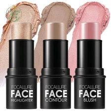 3PCS Cream Contour Stick - Highlighter Bronzer Blush Set for Face Sculpting, Non