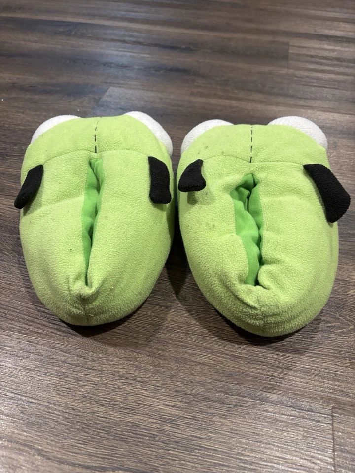 Nickelodeon Invader Zim 罕见复古 Y2K 长毛绒女孩卡通 Peomo 拖鞋幻灯片 — 第 4/4 张图片