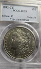 1892 CC MORGAN SILVER DOLLAR COIN ALMOST UNCIRCULATED BEAUTY! CERTIFIED AU53