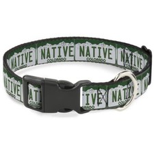 Plastic Clip Collar - Colorado License Plate NATIVE - 1" Wide - Fits 15-26" N...