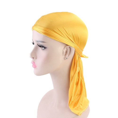 Fashion Men Women Bandana Durag Headwear Long Tail Soft Silk Pirate Cap Wrap Hat - Picture 10 of 21