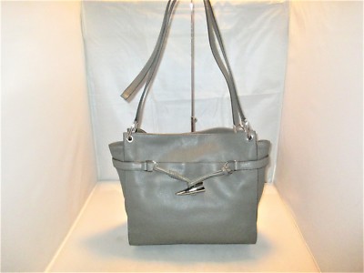 DKNY Cindy East/West Pebble Leather Tote $298 Grey  -  #2570