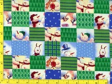 Green Blue Christmas Snowman Patchwork Fat Quarter CWISNM09290