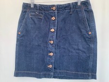 Shirt Uni Qlo size W28" L17" blue denim cotton womens