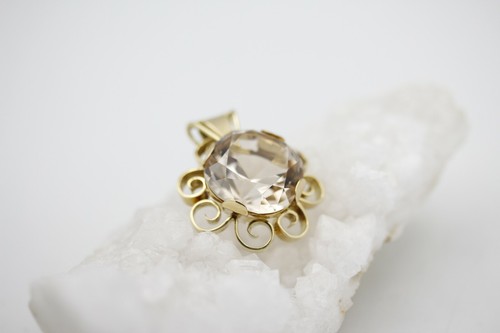 Damen Topas Anhänger 14k Gelbgold 27,8 mm 14,8g - Picture 5 of 5