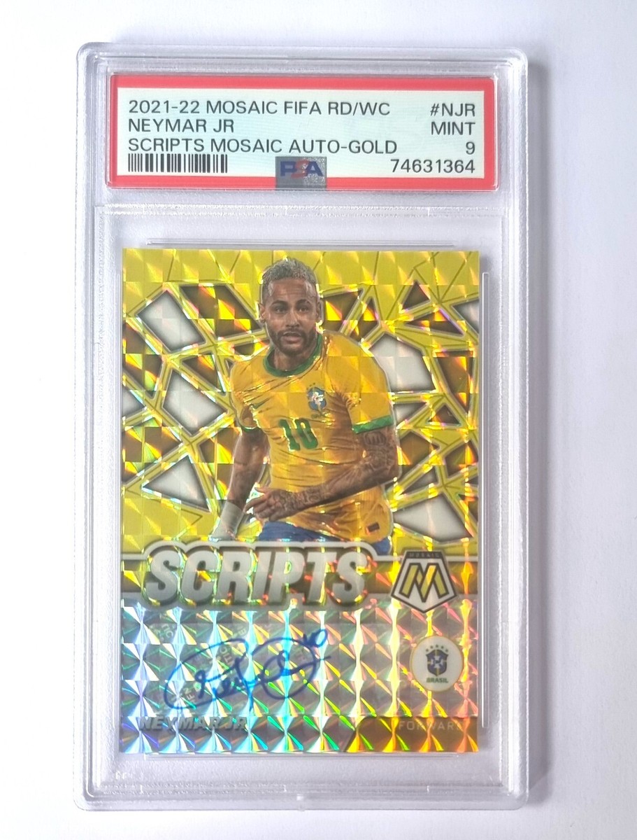 Neymar /10 Auto Gold Scripts Mosaic 2021/22 Panini Mosaic FIFA 