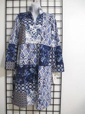 "NEW" FOXCROFT NYC / ORG $128 🌸 MEDIUM==BLUE & WHITE STRETCH KNIT SHIFT  DRESS