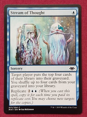 Magic The Gathering MODERN HORIZONS STREAM OF THOUGHT blue card MTG