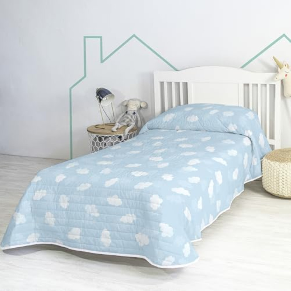 Colcha Clouds 200x260 Blu Cama 105 | Copriletto Lavabile per Bambini