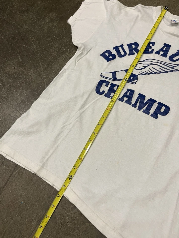Camisa de correr Champion vintage años 70 EE. UU. Single Stitch Bureau Co. Champs Foto 4 de 4