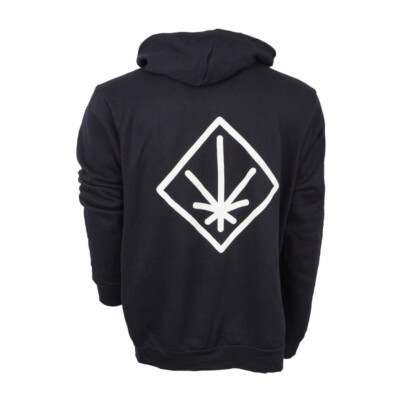 URBAN LEAF MENS ZIP HOODY BLACK 