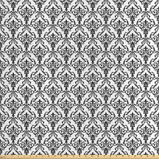 Damast Satin Stoff als Meterware Aufwändige Art Laub