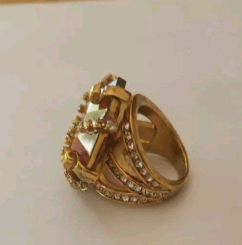 Erickson Beamon Rocks Statement Ring w/ Paved Cry… - image 2